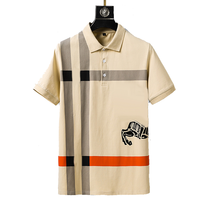 

Men's T-Shirts Men's Polos designer stripe polo shirt t shirts snake pol bee floral embroidery mens High street fashion horse polo T-shirt -3XL#03, White