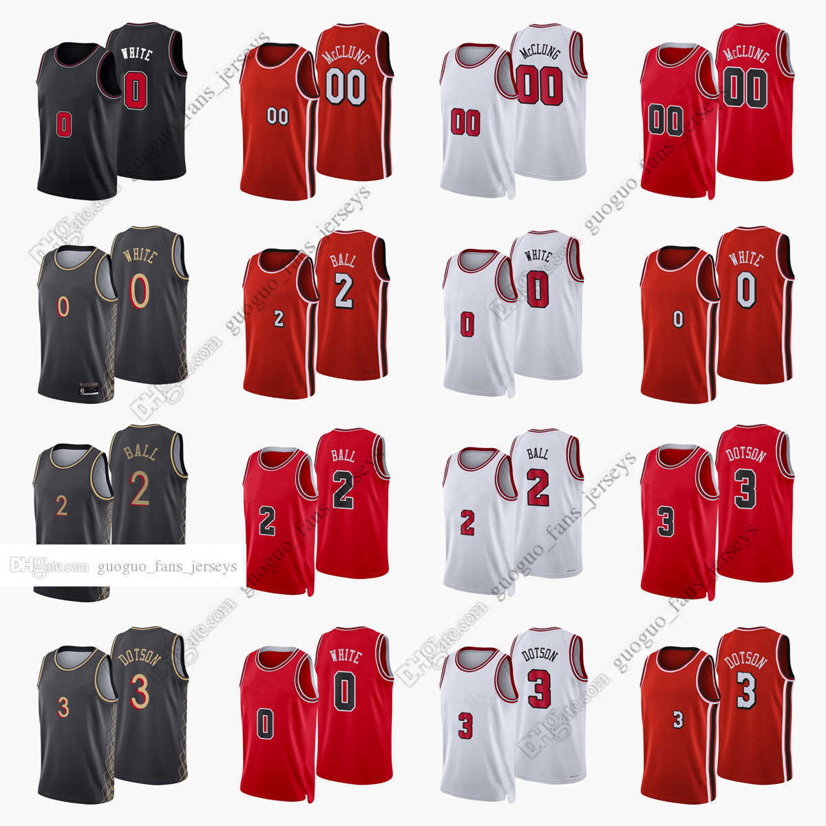 

Custom Printed 2022 New City Basketball Jerseys McClung 00 Mac White 0 Coby Ball 2 Lonzo Dotson 3 Devon Red White Black High Quality Jersey Size S--XXXL12