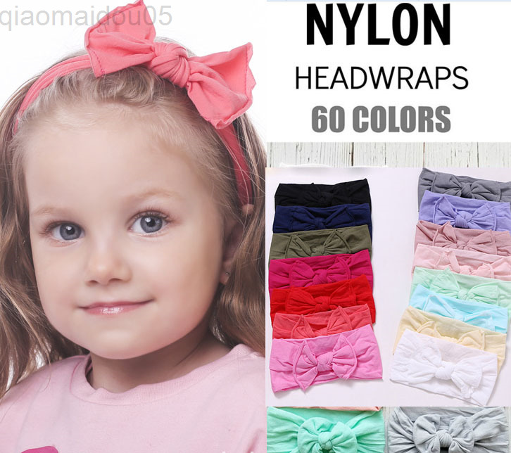 

Mengna 36 Pc Nieuwe Solid Nylon Hoofdband Bows Hoofdbanden Voor Cute Kids Meisjes Haar Meisjes Tulband Haarband Kinderen Zachte Katoen L220729, Beige