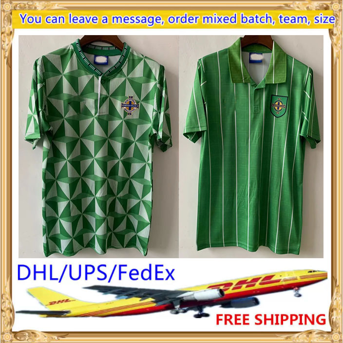 

DHL UPS FedEx Free Northern Ireland Retro Soccer Jerseys 1979 1988 1990 1994 1993 Home Away Classic George EVANS LEWIS SAVILLE DAVIS WHYTE, Red