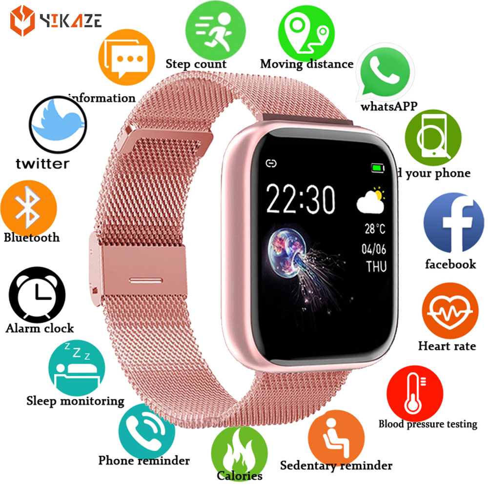 

2021 Smart Watch Men Women Blood Pressure Heart Rate Fitness Tracker Waterproof Sport Smartwatch Clock For Iphone Android IOS