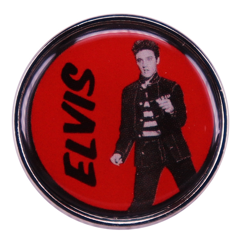 

Rock Man Elvis Enamel Pin Backpack Pins Badge Brooch Jewelry Gifts, As picture