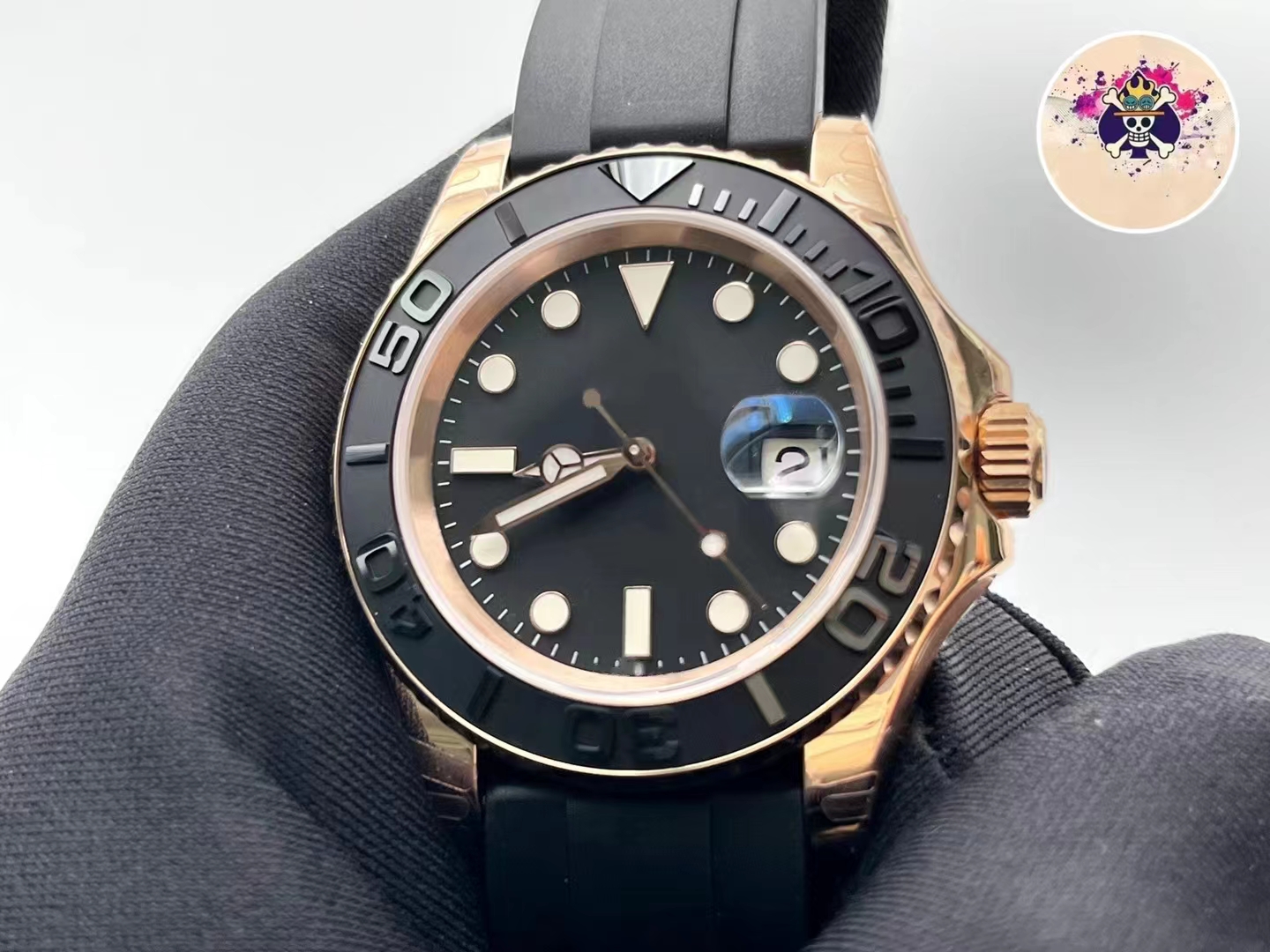 

Men's Mechanical Watch Gold Case 41mm Self-Winding Super Waterproof Casual Watch