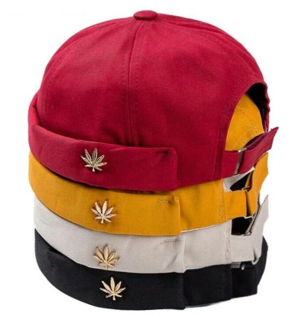 

Berets Cotton Brimless Docker Cap Adjustable Street Casual Lovers Visor-Less Sailor Skullcap Beanie HatBerets, C09