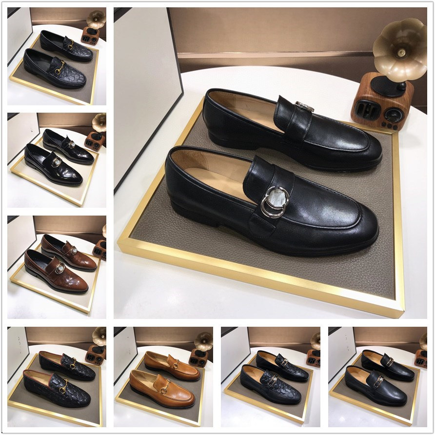 Chaussures habillées pour hommes en cuir Chaussures décontractées Designer pour hommes Business Flat Moccasins Luxury Brand Party Shoe Zapatos Ho