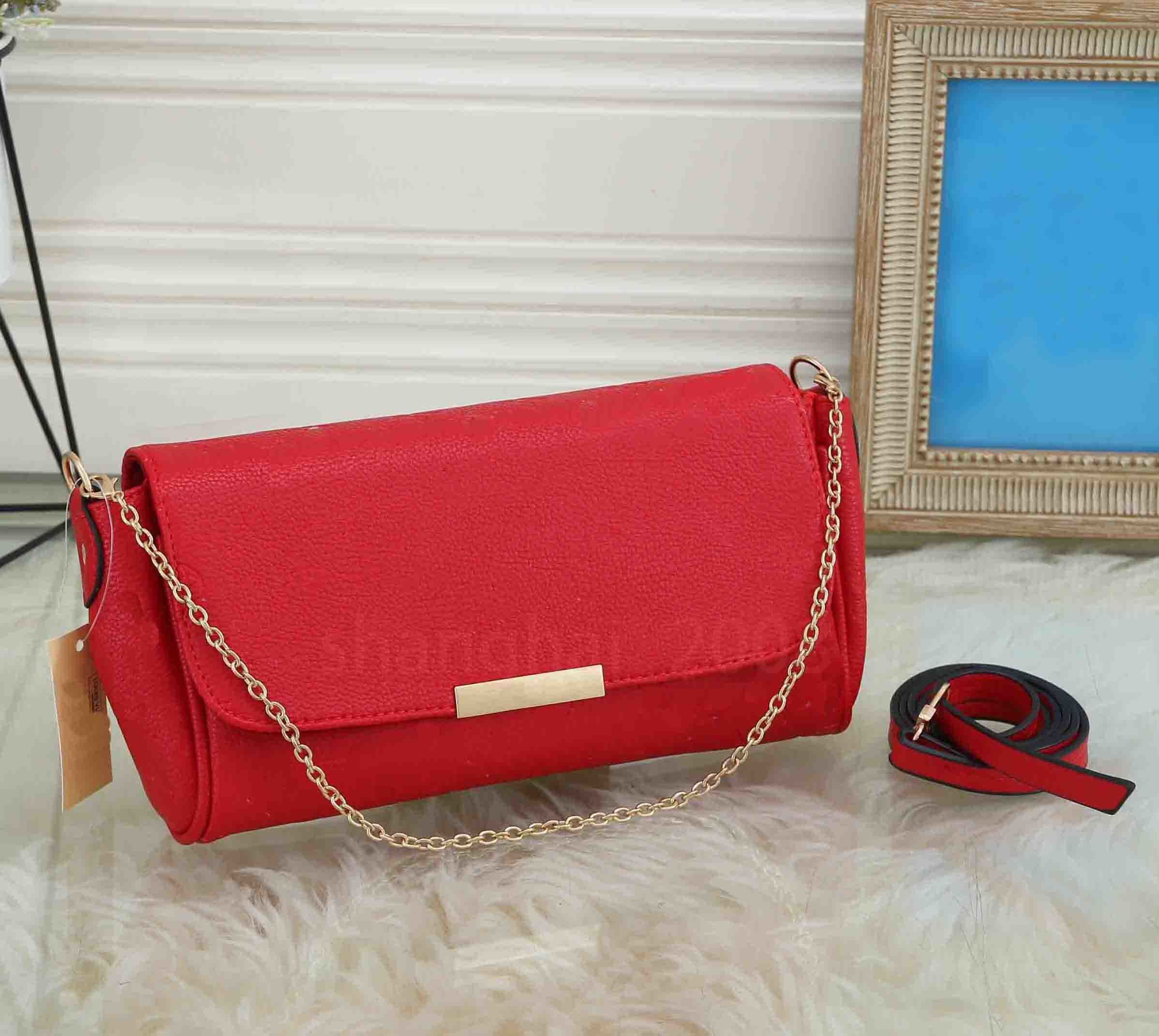 

Classic design luxury handbag handbags fashion crossbody women bag Gold chain clutch leather strap color flowers embossed, Red embossing