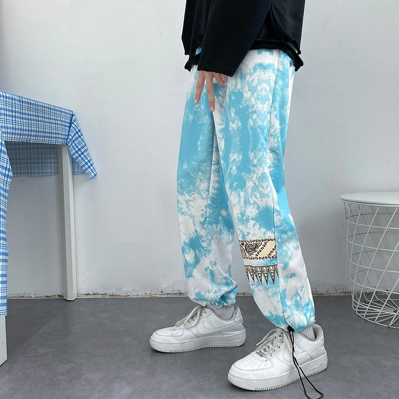 

Men's Pants Men Harem Joggers Printed Drawstring Drop-Crotch Trousers 2022 Loose Korean Streetwear Cotton Casual MenMen's, Yellow