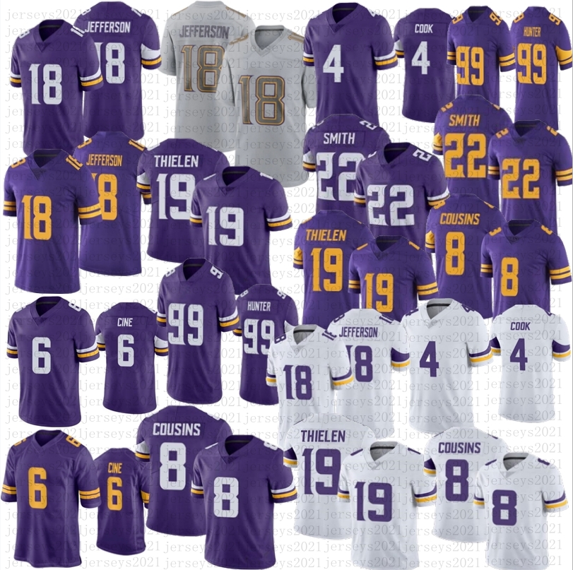 

Justin Jefferson Football jersey Men Lewis Cine Adam Thielen Dalvin Cook Danielle Hunter Kirk Cousins Harrison Smith stitched jerseys women youth, As