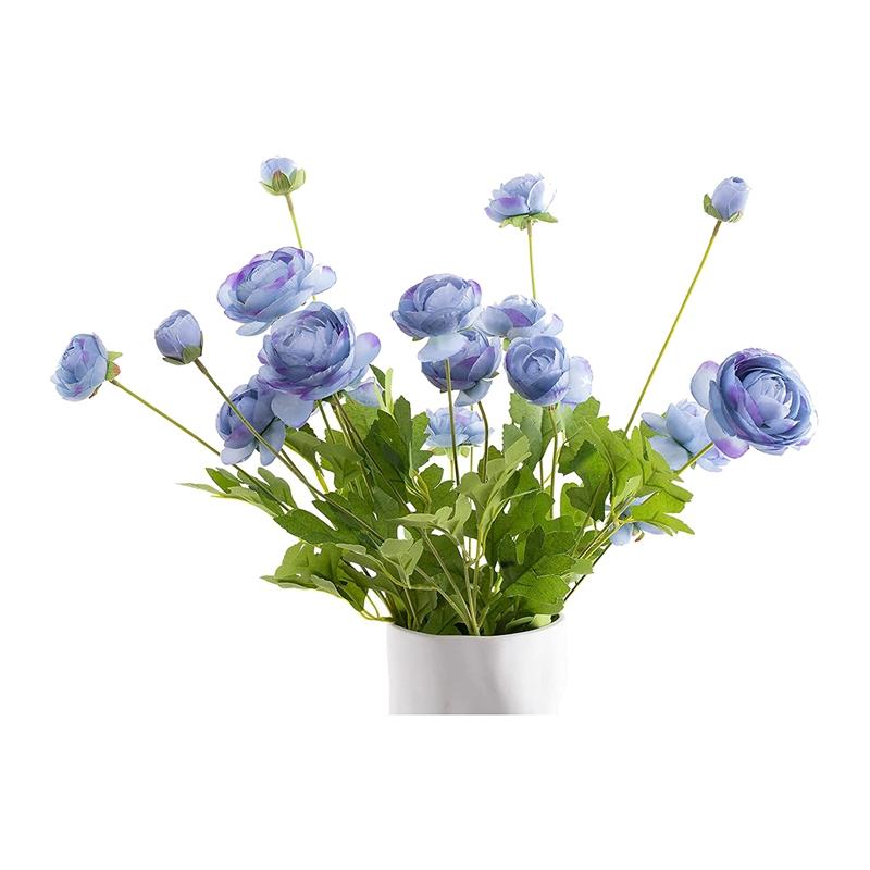 

Decorative Flowers & Wreaths Artificial Silk Persian Buttercup Asian Ranunculus Celery Flower 5 Pcs,For Arrangement Home Decor(Blue)