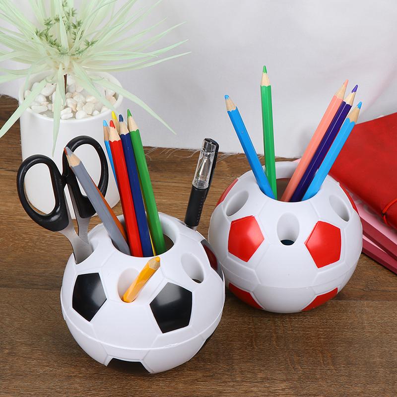 

Storage Bottles & Jars Soccer Ball Shaped Toothbrush Pen Pencil Holder Football Shape Makeup Brush Rack Holders Team Sports Gifts Desk Home