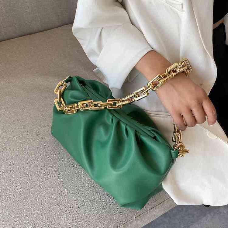 

Cloud Venetas Bottegav Bag Fashion Spring and Summer Texture Single Shoulder Women's Foreign Style Chain Fold Net Red Messenger, White