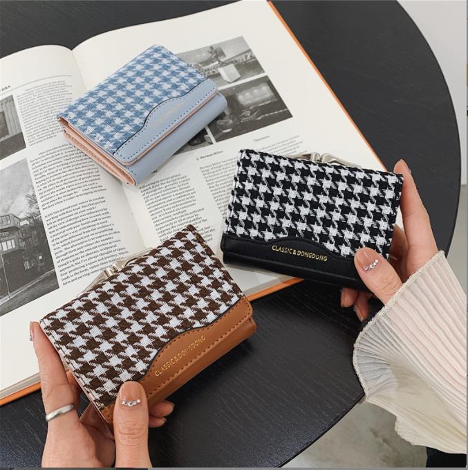 

Fashion women's wallet short zipper small wallet key bag coin bags, Black