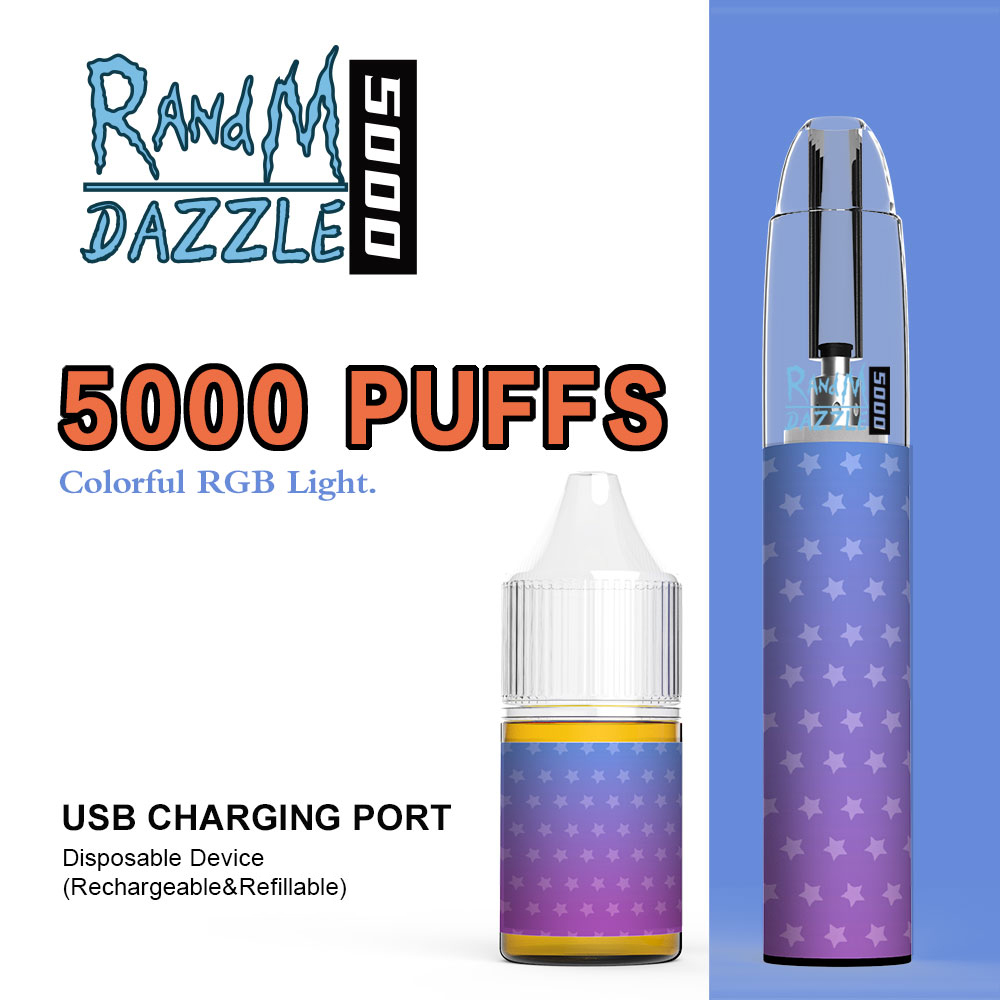 

Electronic Cigarettes R and M Dazzle 5000 PuffsNew Technology 10ml Cartridges Vape 1000mAh Rechargeable Battery Electronic Cigarette
