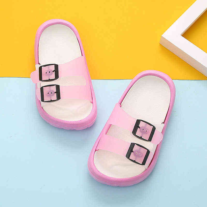 

Children Slippers For Boys Beach Sandals Summer Baby Girls Slippers Flat House Flip Flop Kids Non-slip Korea Home Casual Shoes G220415, Black