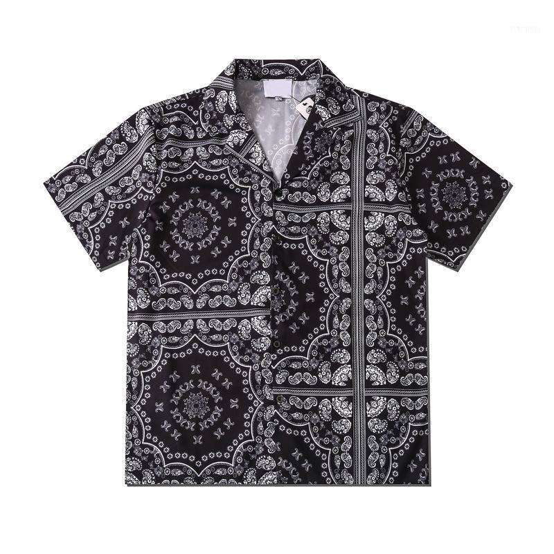 

Men' Casual Shirts Black Bandana Hawaiian Shirt Men Summer Streetwear Mens Beach
