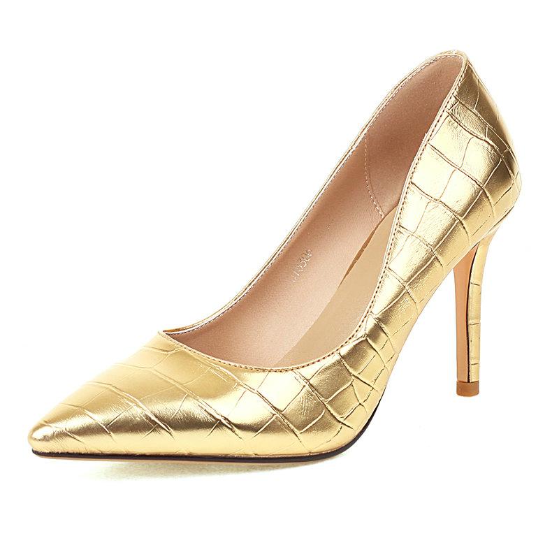 

Dress Shoes 2022 Women Pumps Pointed Toe Thin High Heels Black Blue Green Gold Silver Beige Shallow Wedding Bride Size 34-43