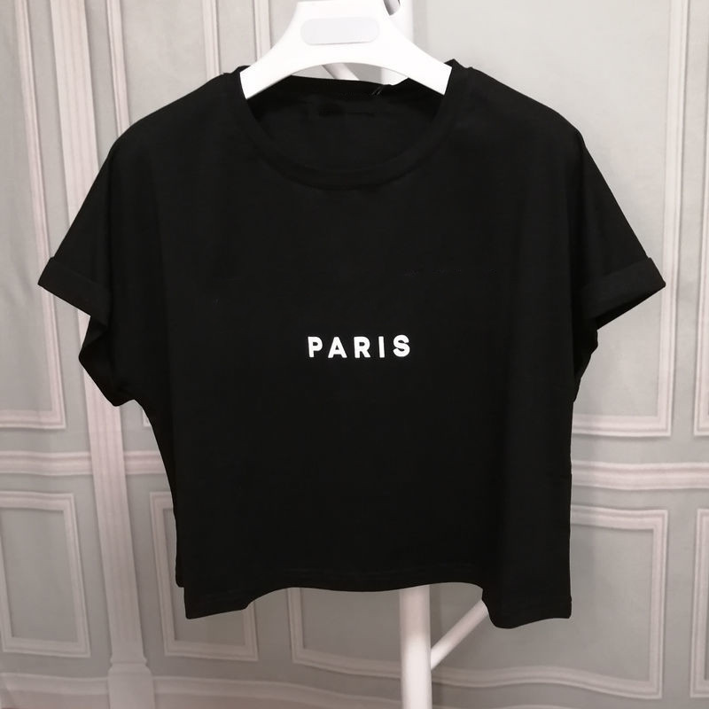 22S T Shirt Designer For Women Top Womens Shirts Fashion tshirt With Letters Short Sleeved Bronzing Printing Letter Short Crimped Sleeve Girl Fem-image-766188664