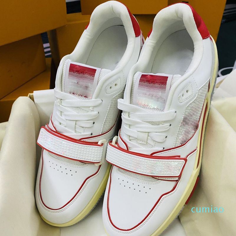 

Men Shoes Pu Leather Print Color Sneakers Lace Up Round Head Flat Bottom Casual Business Fashion Chaussure Homeme DP326, Red