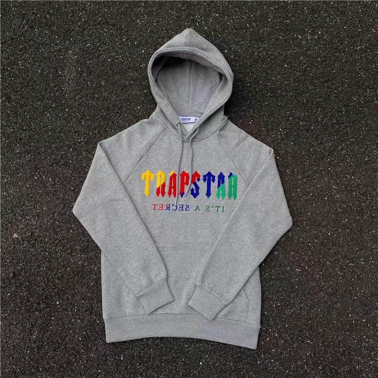 

hoodie Trapstar full tracksuit rainbow towel embroidery decoding hooded sportswear men and women sportswear suit zipper trousers Size XL, 00