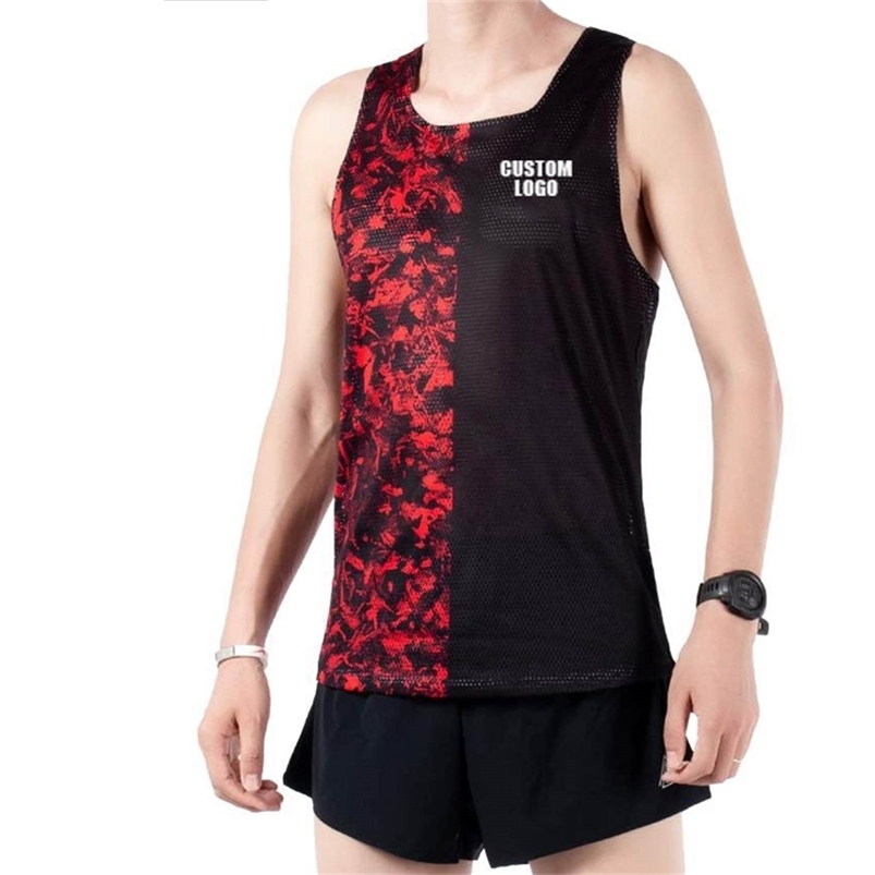 Hommes mode sans manches gilet élastique sport Fitness près du corps course Marathon maillots 220601