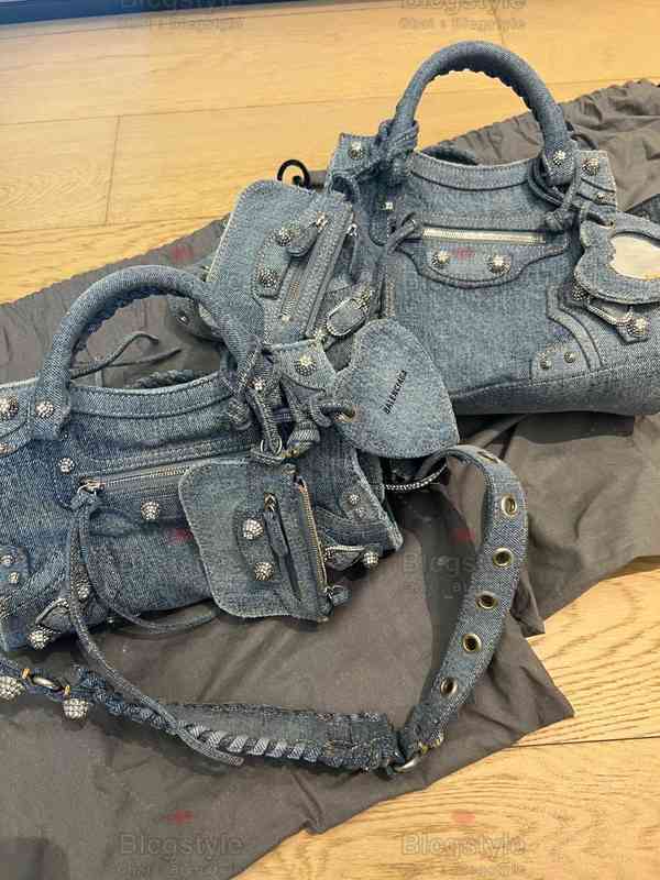 

Locomotive Designer Bags Balencaigass Blcgstyle Neo Cagole Cowboy Diamond Inlaid Hardware Bag, Denim drill buckle xs in stock