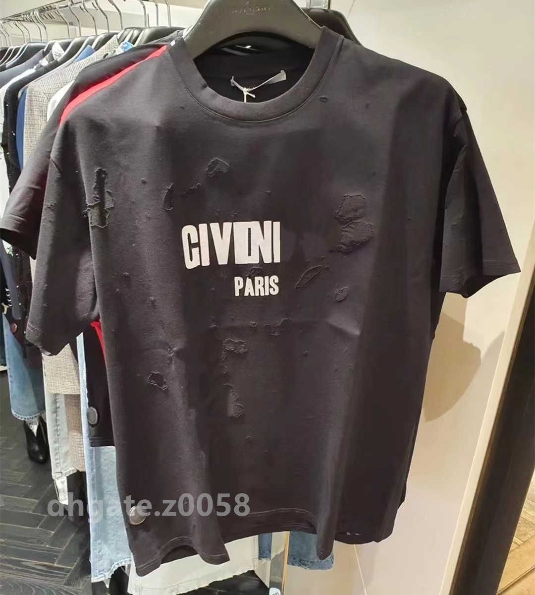 

2022 Summer NEW Arrive Runway Designer T shirts High Quality Hole Men Women T-shirt Fashion Luxury brands Short Sleeve Top Tees gvc streetwear, C1 high quality