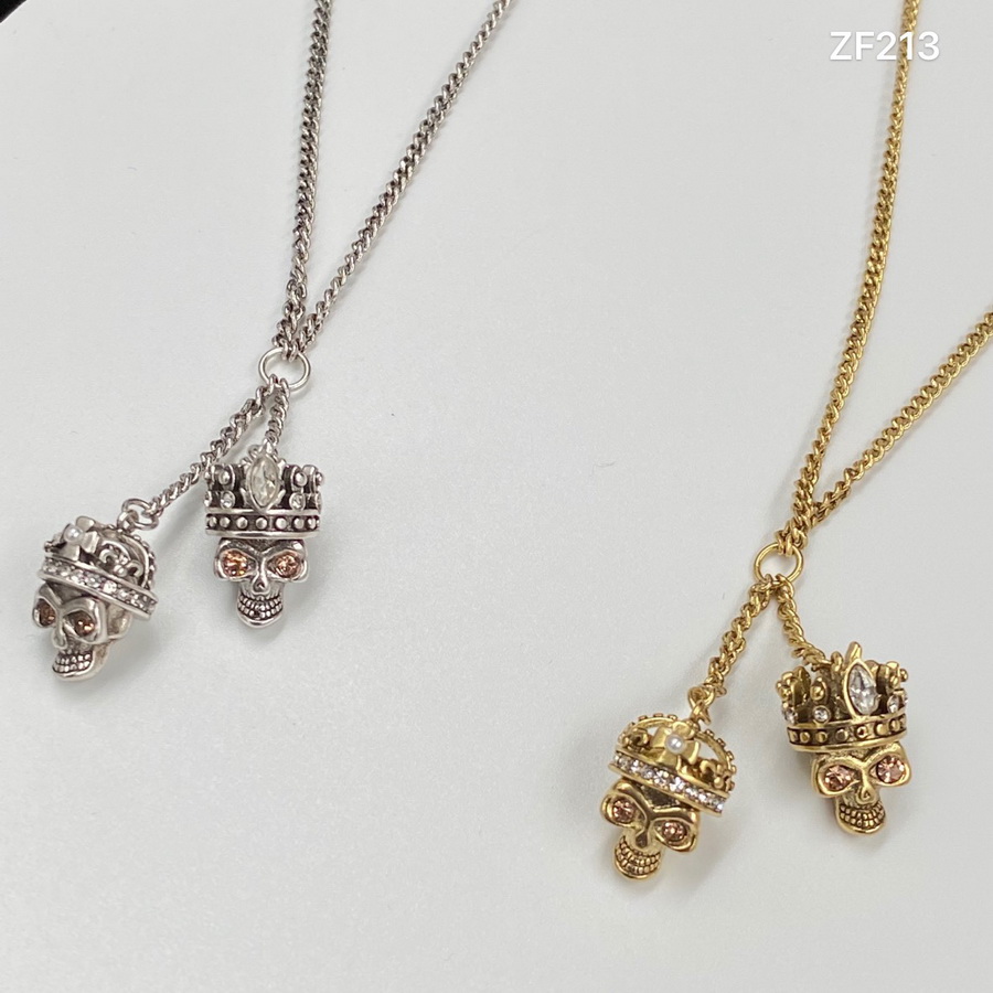 

New designed pendants crown skull with diamonds women necklace ear stud punk style ladies earring NO1
