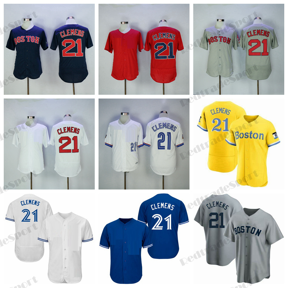 

Boston Mens 21 Roger Clemens Baseball Jerseys Vintage Toronto 1997 Jersey Blue White Stitched Shirts
