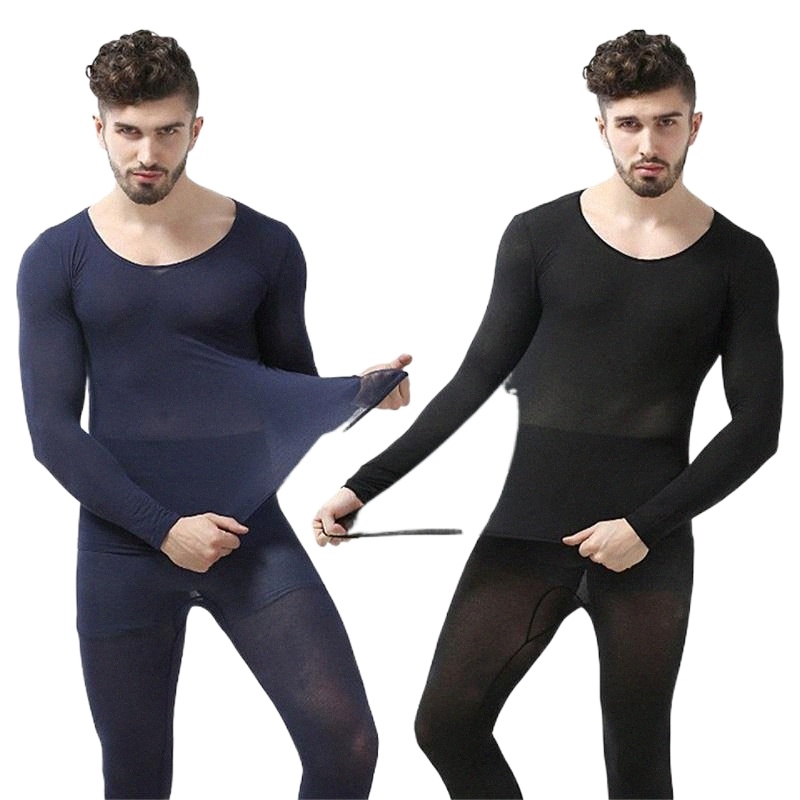 men's Thermal Underwear Winter 37 Degree Constant Temperature For Men Ultrathin Elastic Thermo Seamless Long Johns 60cp#