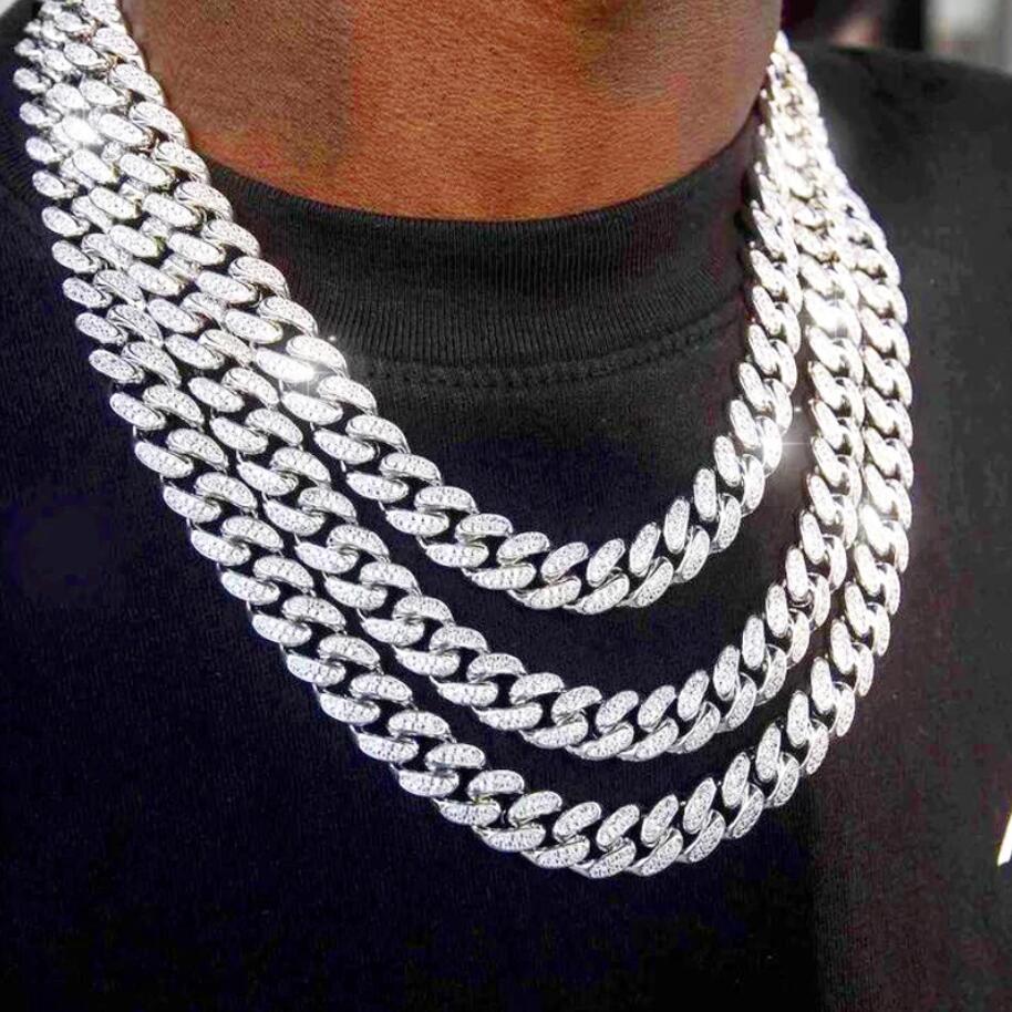 

Punk Hip Hop Cuban Link Chain Choker Necklace Tennis Iced Out Rapper Crystal Necklace Fashion Bling Rhinestone necklaces Jewelry Gift