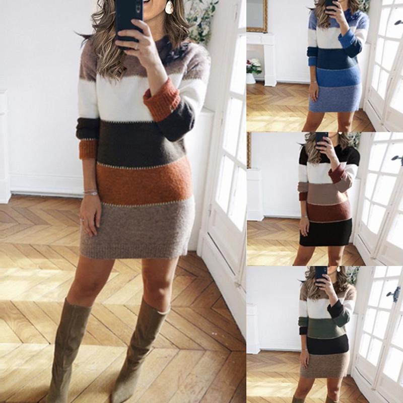 

Pull Long Femme Sueters De Mujer Moda Dames Women Knit Sweater Long Sleeve Package Hips Party Mini Dress Pull Long Femme Hiver 220816