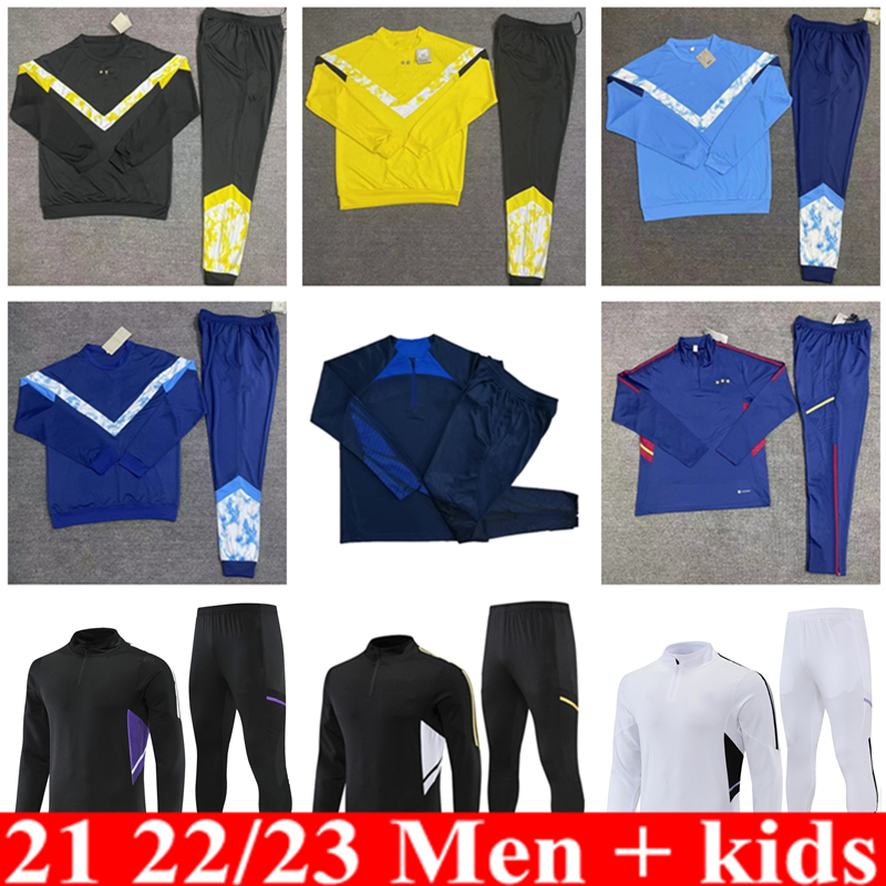 

2022 2223 Men and kids football training suit MBAPPE tracksuit soccer Survetement Maillots de Foot Enfants BENZEMA VINI JR Chandal Kit, 17