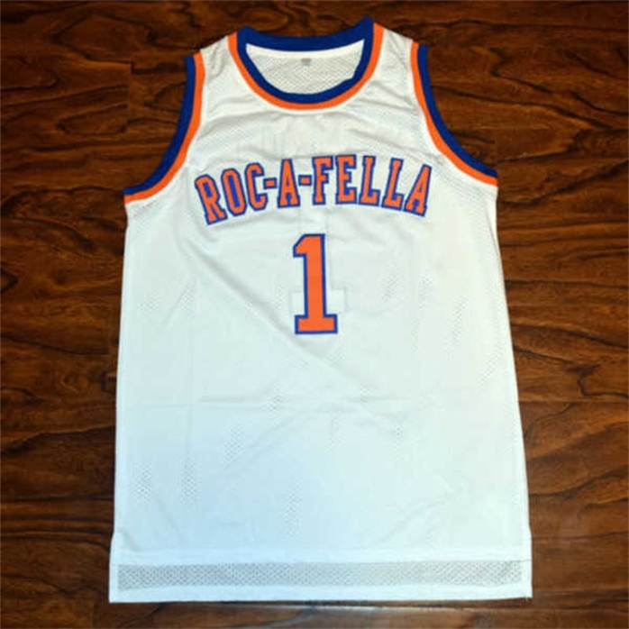

Sjzl98 Roc-A-Fella Jay Z S.Carter #1 Throwback Basketball Jersey Stitched Customized Any Name And Number, Blue