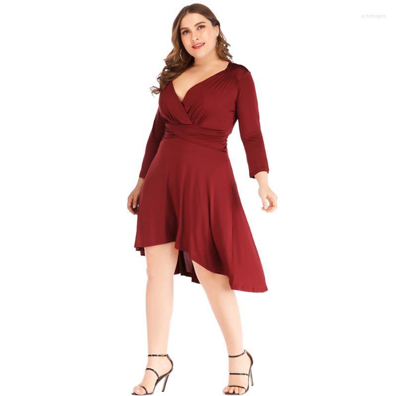 

Plus Size Dresses Fridayln Summer Ladies Fashion V Neck Slim Pencil Dress Woman Solid Color Pullover High Waist Short Sleeve Top Echm22, Black