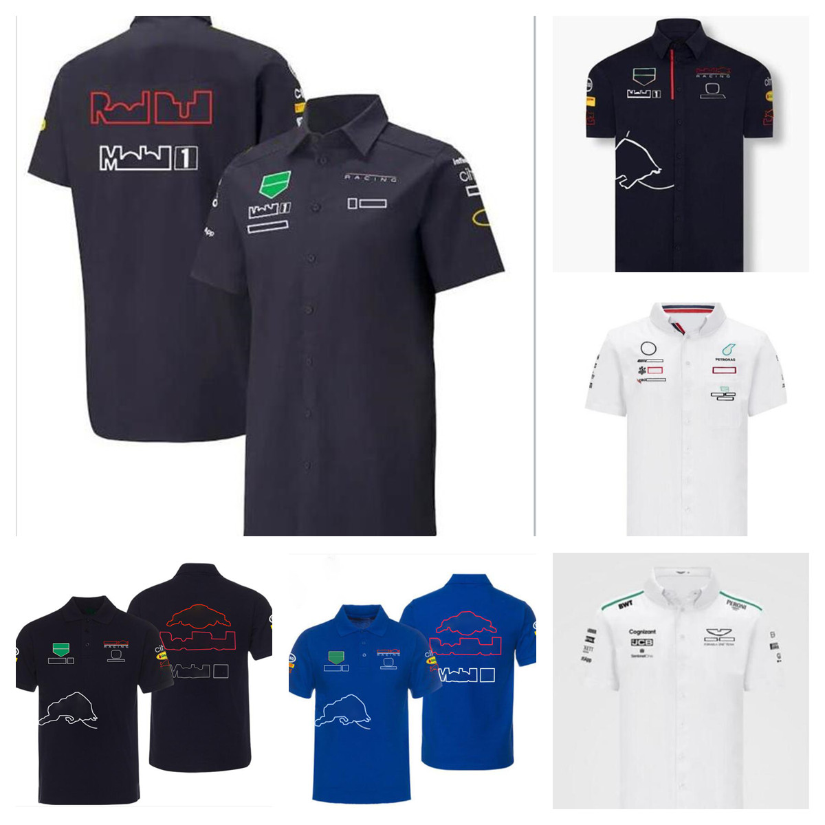 

F1 formula one racing shirt 2022 team lapel T-shirt with the same custom