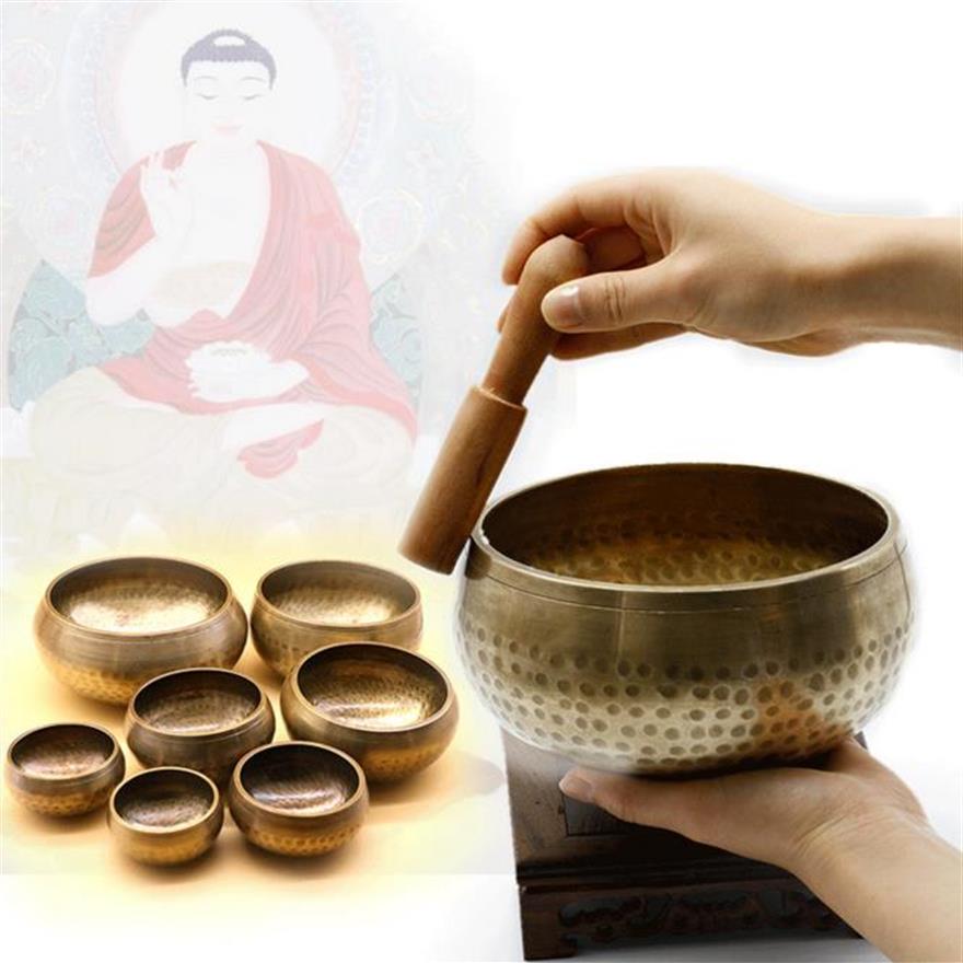 

Himalayan Hand Hammered Chakra Meditation Bowl Decorative-wall-dishes Yoga Tibetan Buddhist Brass Singing Bowl202r