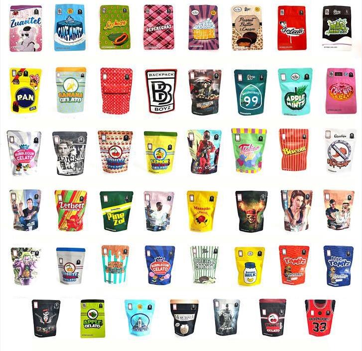 

HOTTEST BACKPACKBOYZ 3.5g smell proof mylar bags resealable baggies backpack boyz BISCOTTI GELATO 41 GUARANA BILLY KIMBER ZERBERT GELATTI 5POINT.LA 420 PACKAGING