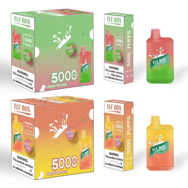 

Authentic DOLODA ELF BOX 5000 Puffs Disposable E cigarettes Pod Rechargeable 650mah Battery 12ml 0 2 3 5% Prefilled Cartridge Mesh Coil 1 C0olors