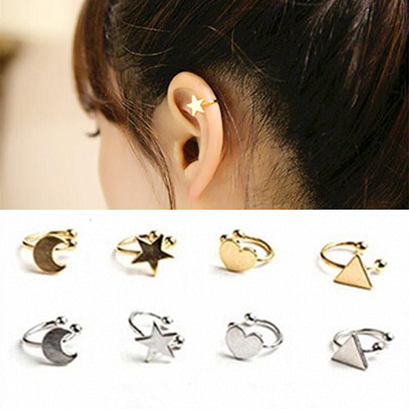 

Clip-on & Screw Back Arrivals Fashion No Pierced Non-piercing Earcuff Ear Star Moon Heart Triangle Clip Earrings For Women Jewelry