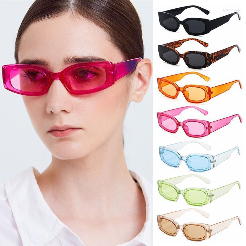 

Sunglasses Rectangle For Women Men Retro Chunky Vintage Rectangular 90s UV400Sunglasses
