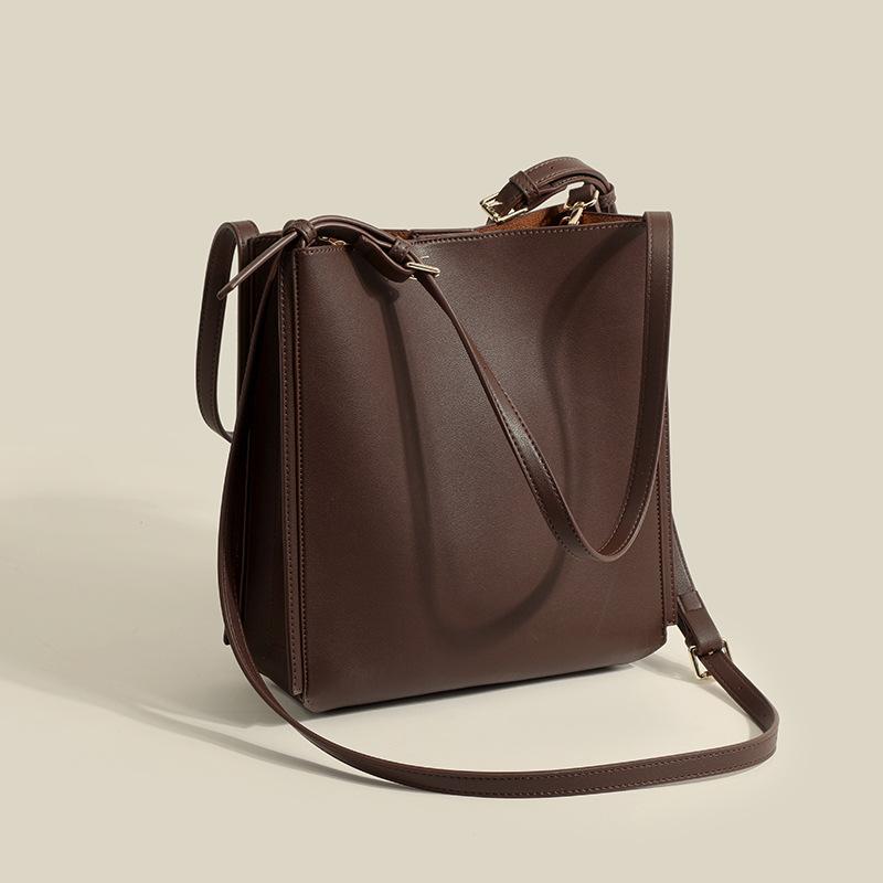 

Evening Bags Retro Leather Designer Handbags Fashion Messenger Bucket Shopping Bag For Women Clucth Purse Brown Crossbody Shoulder Tote, White