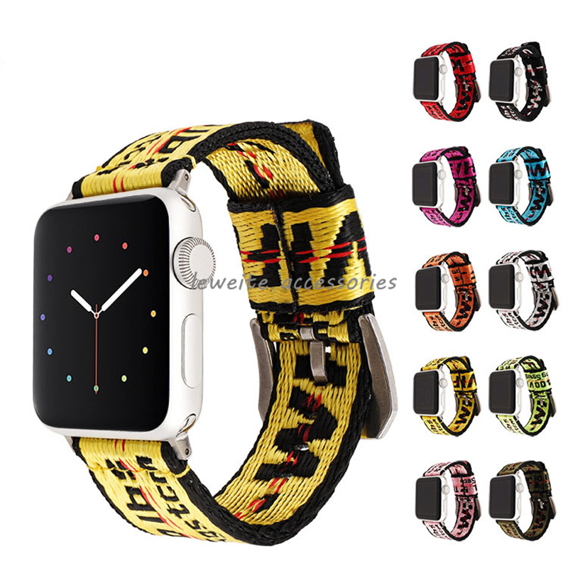 

New Designer Nylon Strap for Apple Watch Band 41mm 45mm 40mm 44mm 38mm 42mm iWatch Series 7 6 5 4 3 2 1 SE