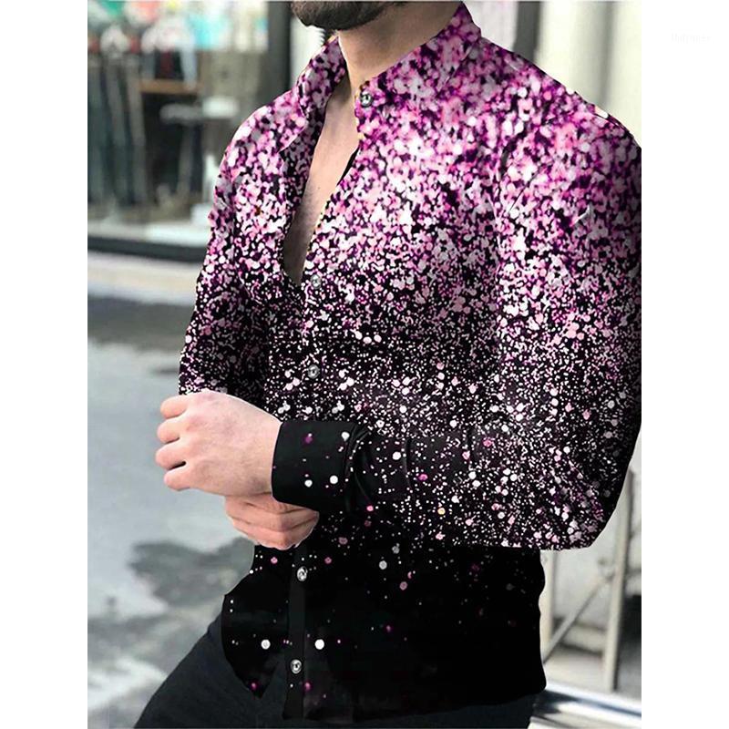 

Men' Casual Shirts Luxury Fashion Social Men Single Breasted Shirt Floral Print Long Sleeve Tops Men' Clothing Hawaii Prom CardiganMen, Cx312
