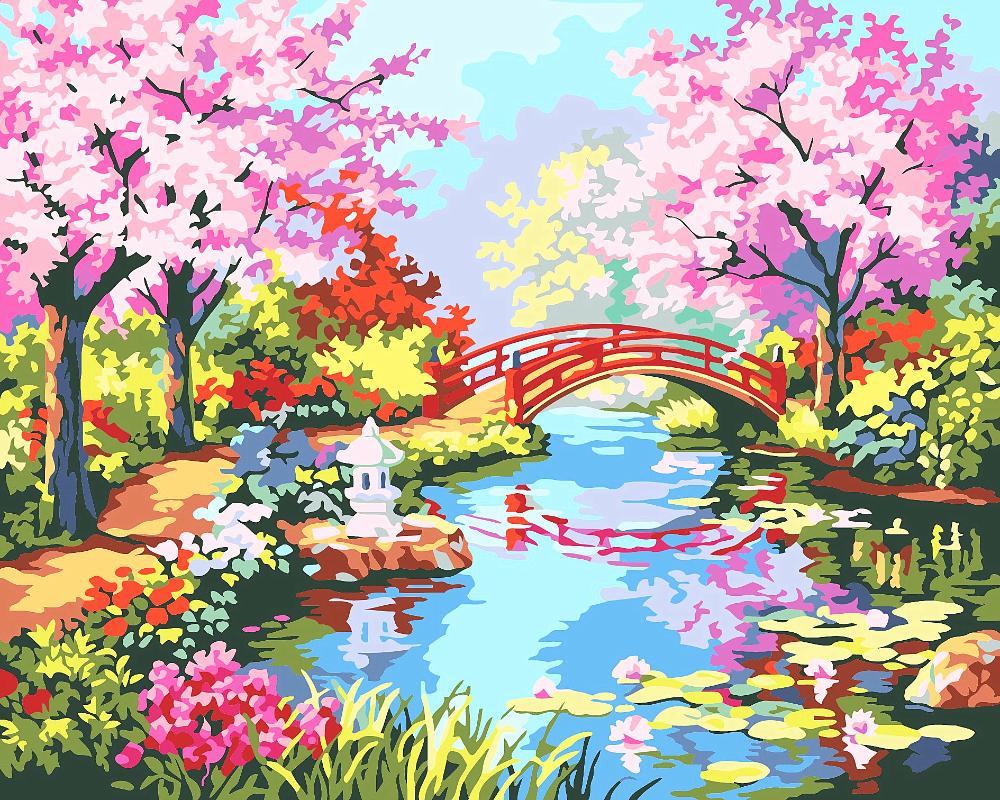 

Paintings Paint By Numbers Kits For Adults DIY Oil Painting On Canvas Colorful Scenery And Floral Arts Craft