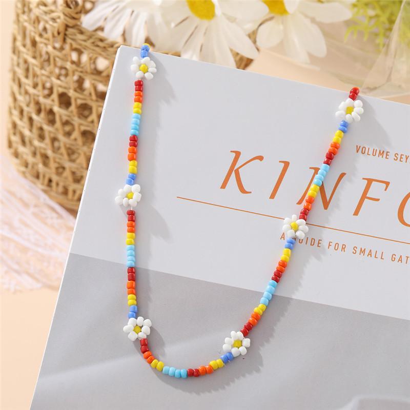 

Pendant Necklaces Lovely Daisy Flower Colorful Beads Pearl Clavicle Choker Necklace For Women Girls Spring Summer Jewelry WholesalePendant