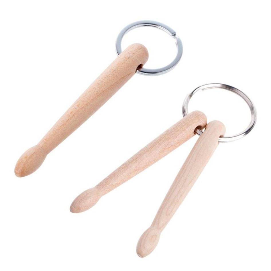 

Wood Drumsticks Percussion Key Ring Chain Keyrings Mini Drum Sticks Keychain2726