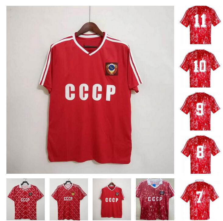 

1986 1987 1988 1989 1990 1991 USSR home red soccer jersey 86 87 88 89 90 CCCP BELANOV Soviet Union retro 86 87 football shirt Vintage Classic commemorate antique uniform