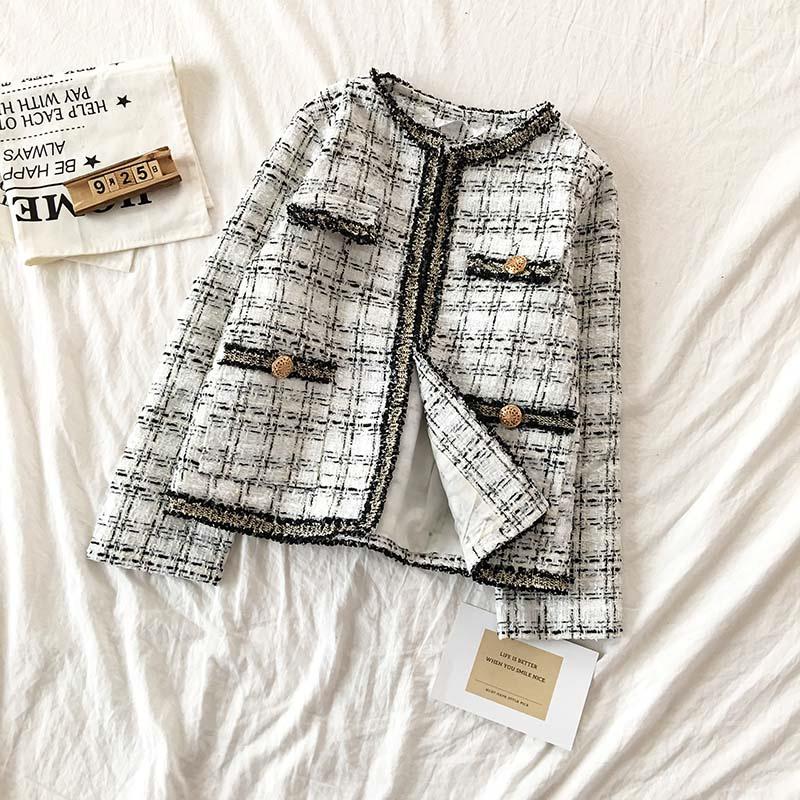 

Women's Jackets Spring Autumn Coats Casual Tops Women's Clothing Short Plaid Girls Outerwear Fp324Women's, Beige