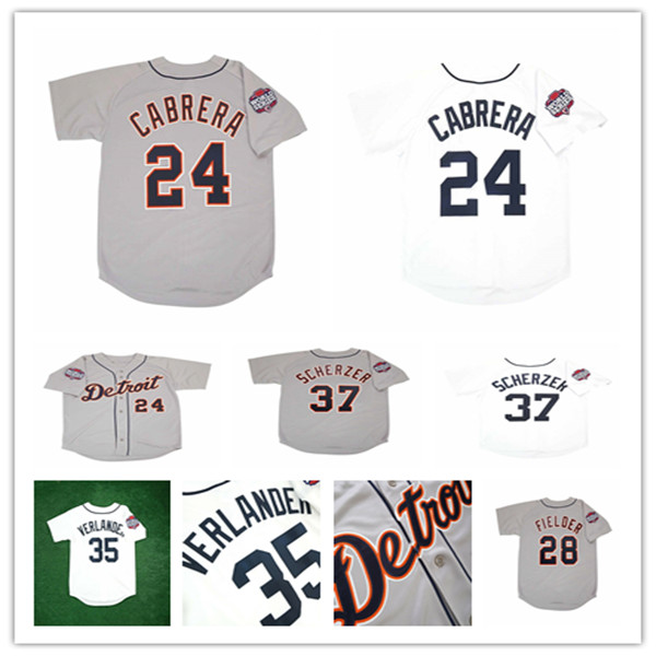 

Detroit 2012 World Series WS Vintage Baseball Jersey 35 Justin Verlander 28 Prince Fielder 24 Miguel Cabrera 37 Max Scherzer 13 Alex Avila 58 Doug Fister Stitched, Man nk flexbase grey