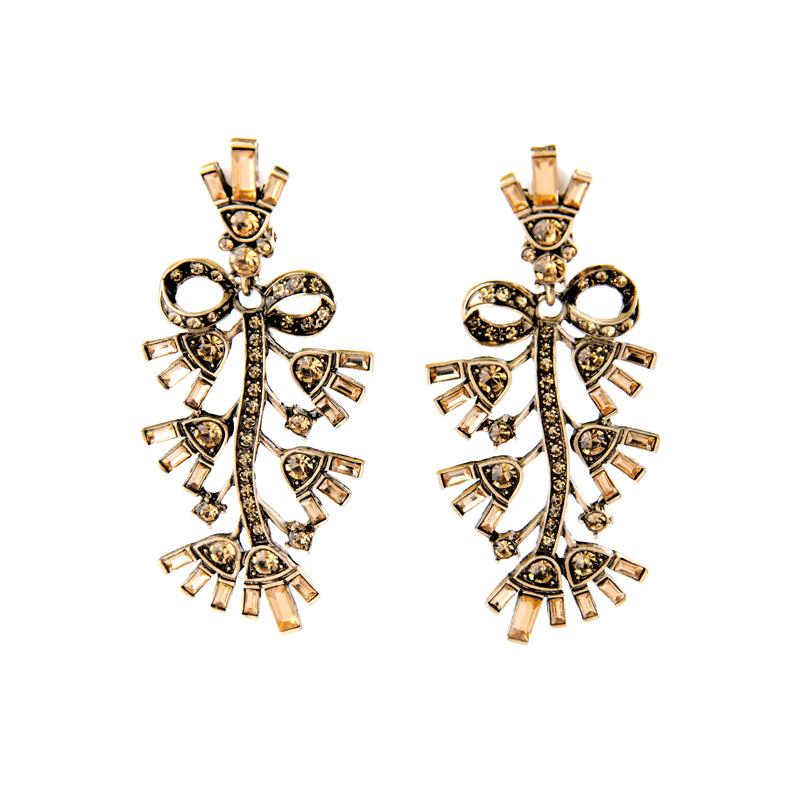

Clip-on & Screw Back Bulk Price Latest Handcraft Gold Color Crystal Earring Big Jewelry Antique Long Cool Vintage Earrings For Women Masquer